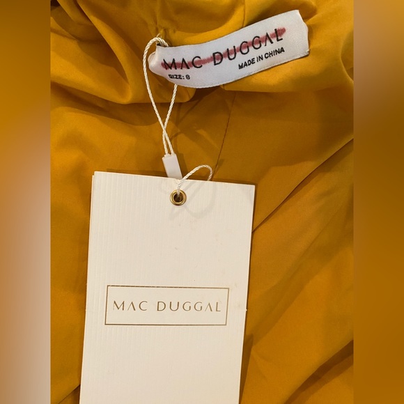 $398 Mac Duggal Women's Pink Ieena Satin Wrap Dress Size 8 - Picture 9 of 9